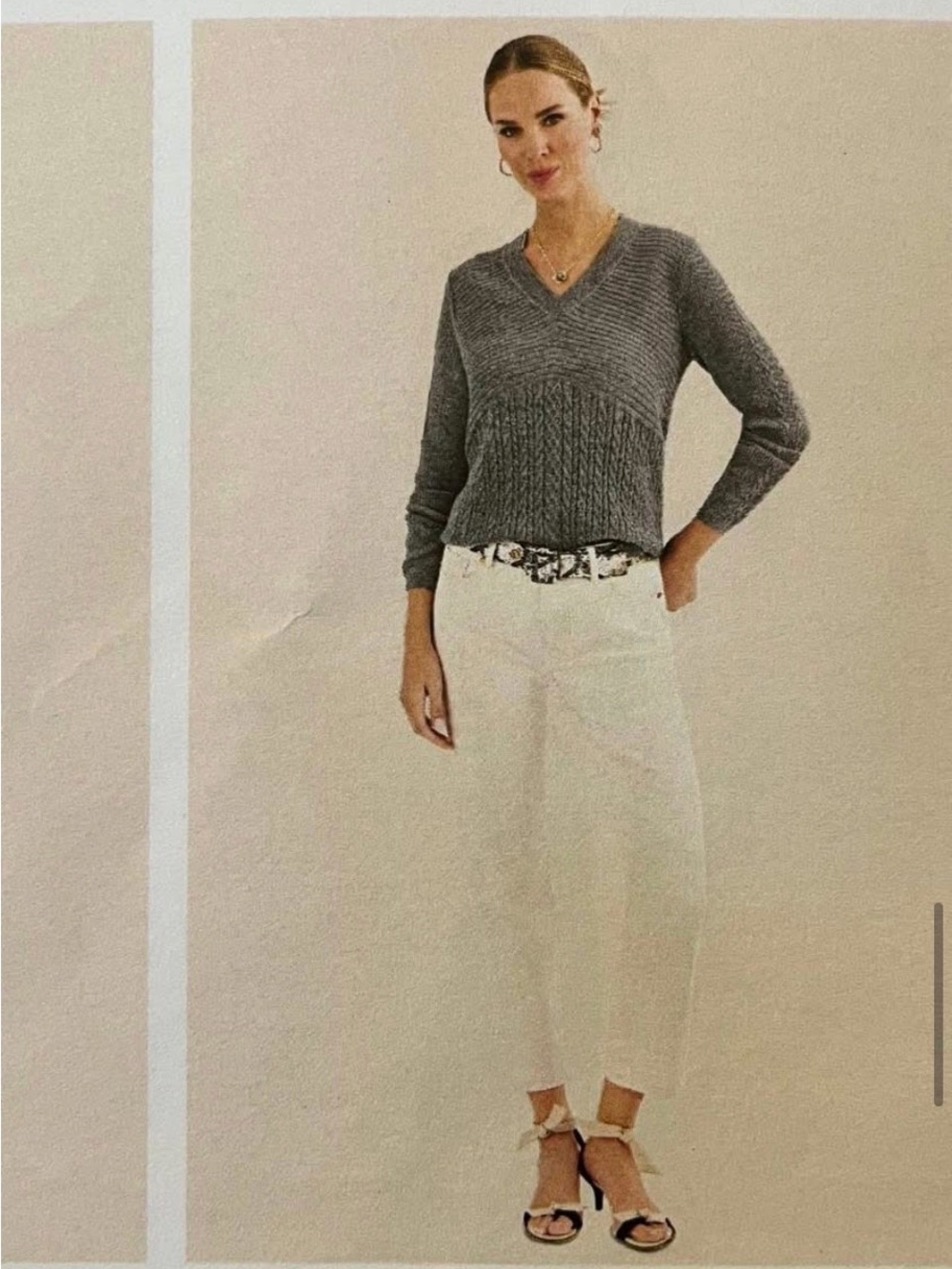 cabi #6701 Soho Jean (cream). Size 4. - Picture 6 of 9